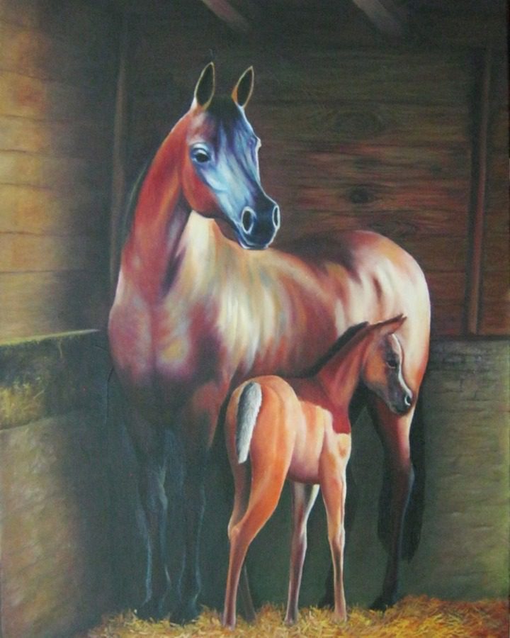 تابلوی نقاشی رنگ روغن اسب