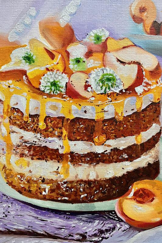 نقاشی رنگ روغن کیک