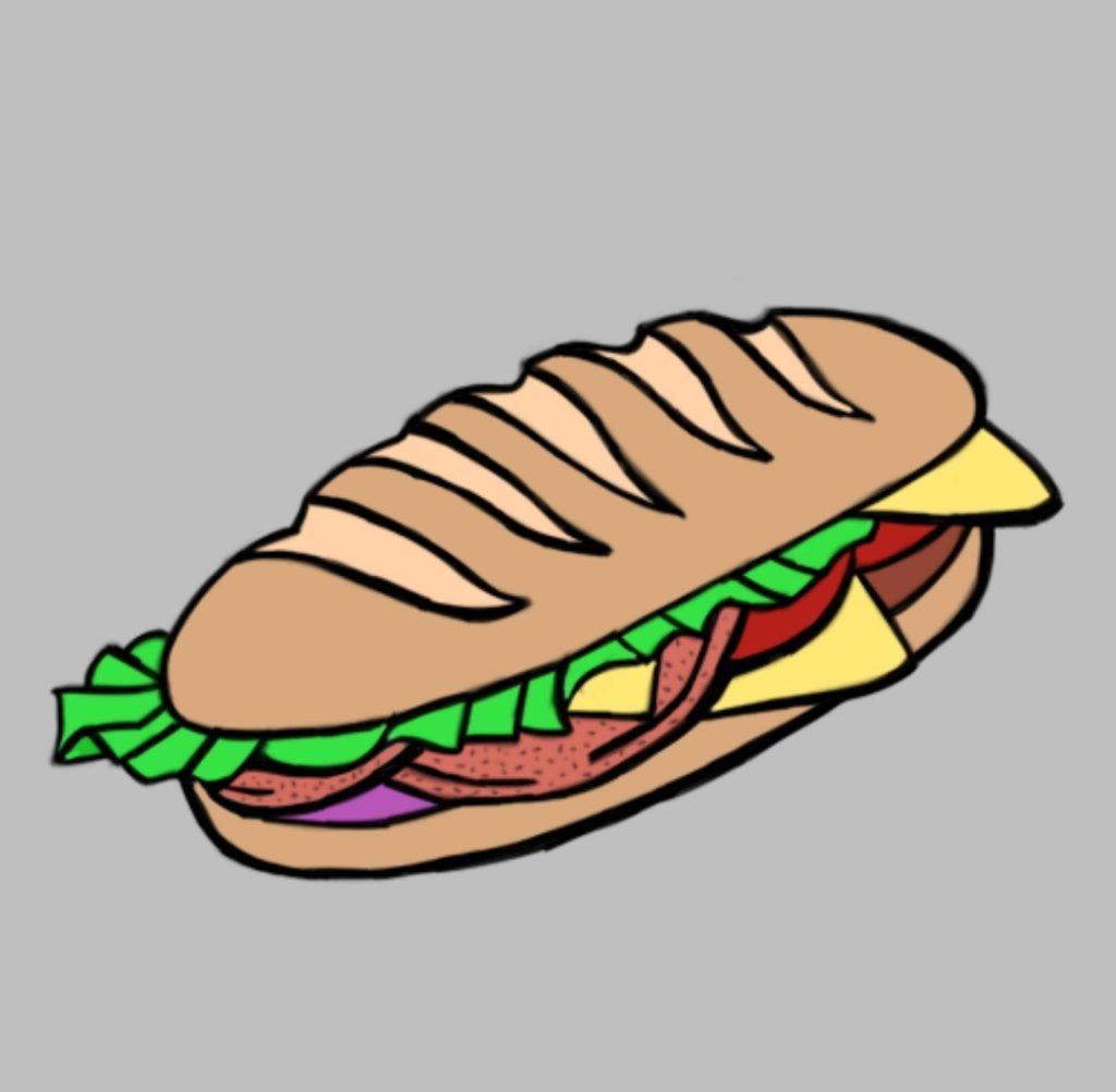 نقاشی دیجیتال ؛ ساندویچ ژامبون