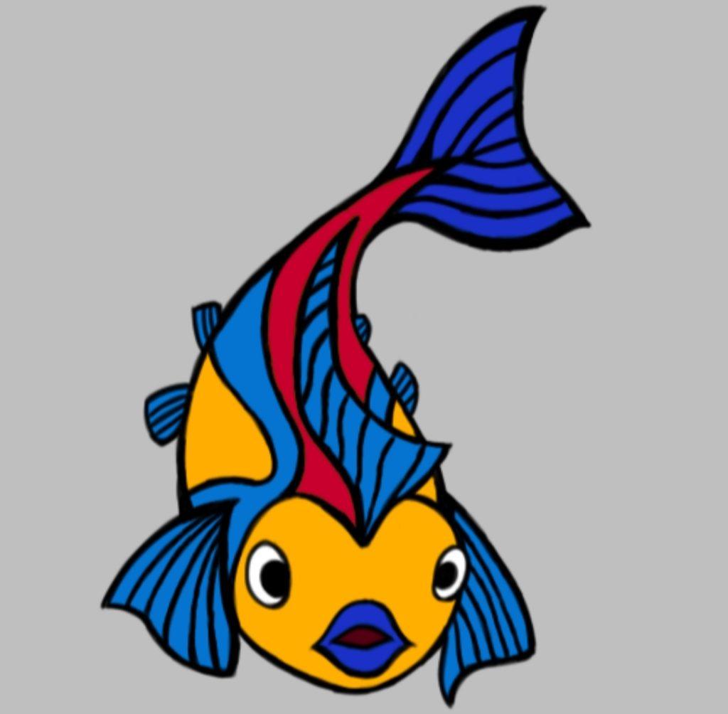 نقاشی دیجیتال ؛ ماهی رنگارنگ
